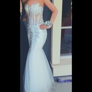 Jovani 5908 White/Silver Prom Dress